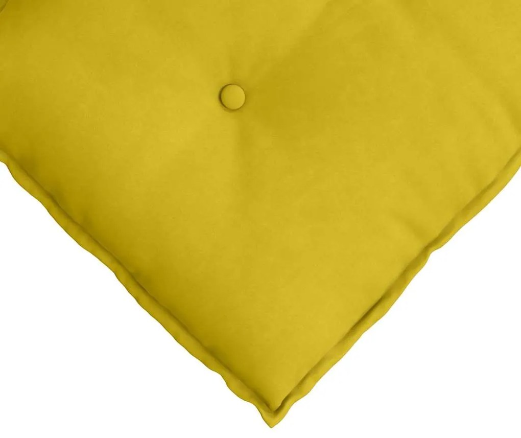vidaXL Μαξιλάρι Πλάτης Κίτρινο 80 x 50 cm Υφασμάτινο Κορντουρά