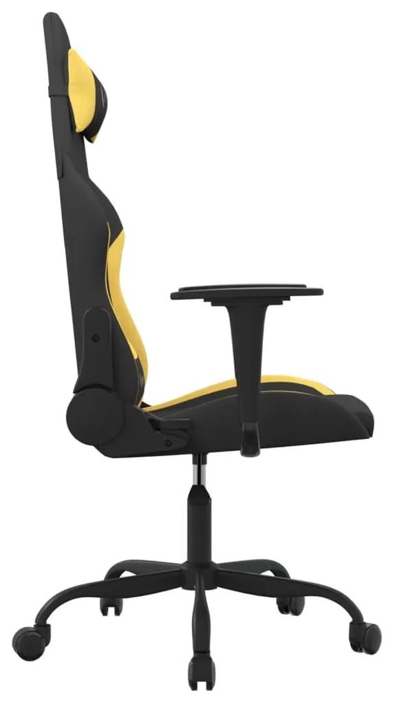 Καρέκλα Μασάζ Gaming Μαύρη και Κίτρινη Υφασμάτινη - Κίτρινο