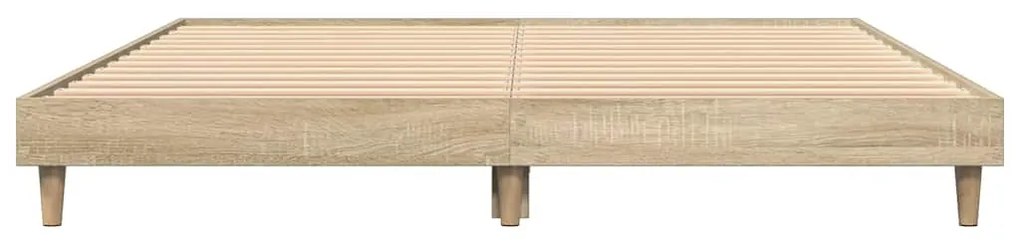 vidaXL Πλαίσιο Κρεβατιού Sonoma Δρυς 135x190 εκ. Επεξεργασμένο Ξύλο