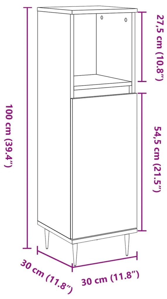 ΝΤΟΥΛΑΠΙ ΜΠΑΝΙΟΥ ΠΑΛΙΟ ΞΥΛΟ 30X30X100 CM ΚΑΤΑΣΚΕΥΑΣΜΕΝΟ ΞΥΛΟ 857205