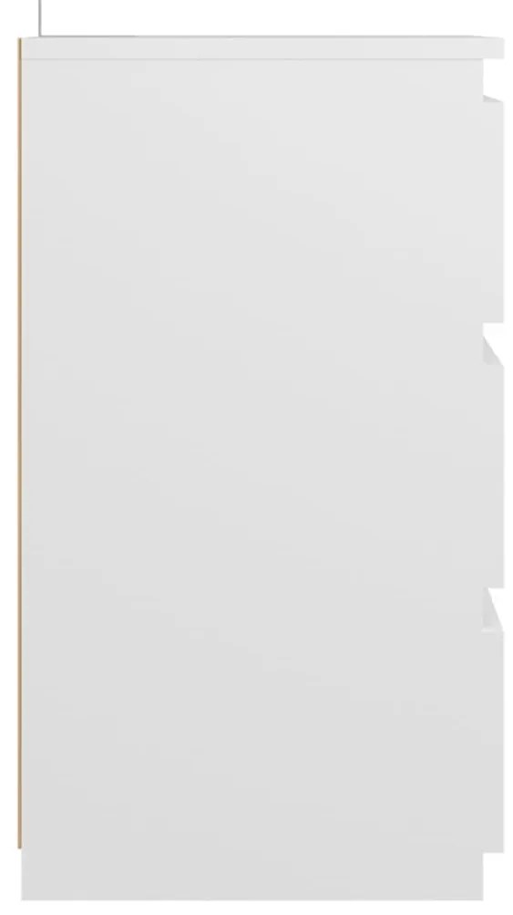 vidaXL Κομοδίνο Λευκό 40 x 35 x 62,5 εκ. από Επεξ. Ξύλο