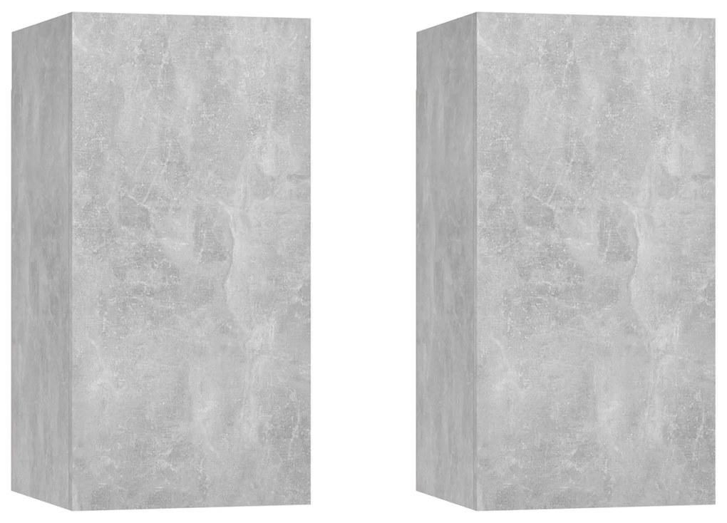 vidaXL Έπιπλα Τηλεόρασης 2 τεμ. Γκρι Σκυρ. 30,5x30x60 εκ. Επεξ. Ξύλο