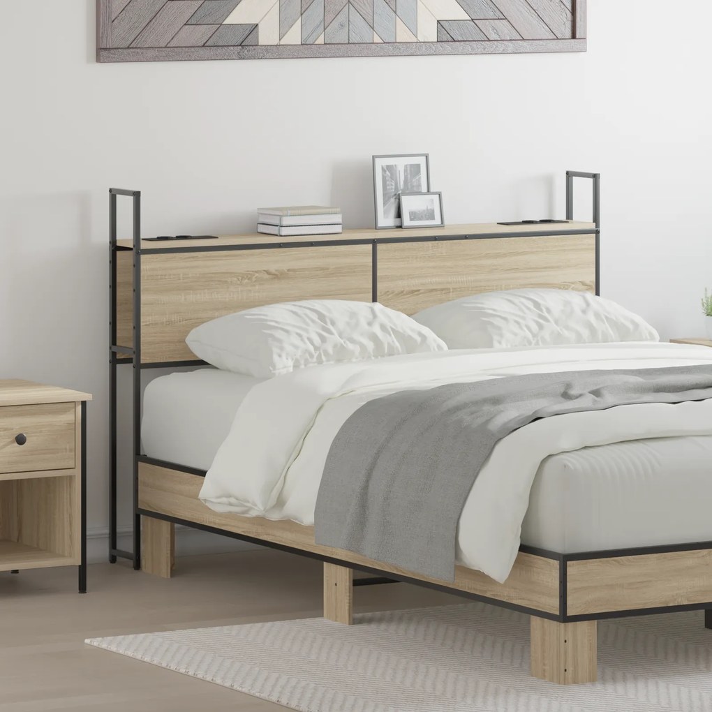 vidaXL Κεφαλάρι Αποθήκης Sonoma Δρυς 135 cm Επεξεργασμένο ξύλο
