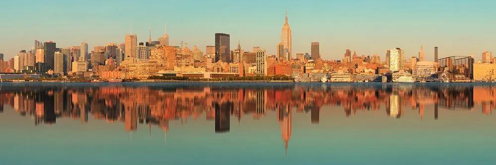Εικόνα μαγευτική Νέα Υόρκη σε αντανάκλαση στο νερό - 120x40