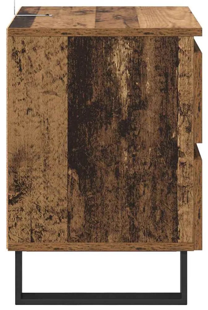 vidaXL Κομοδίνο Παλιό ξύλο 40 x 35 x 50 εκ. Επεξεργασμένο ξύλο