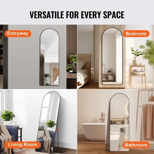 VEVOR Arched Full Length Mirror 65&#039;&#039; x 22&#039;&#039; Full Body Mirror Standing Hanging