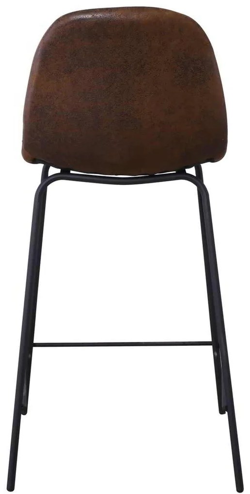 Σκαμπώ BAR CELINA Μεταλ.Μαύρο, Ύφ.Suede Καφέ Καφέ 47x51x77/107cm (Σετ 4 ΤΕΜ)