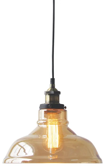 ΚΡΕΜΑΣΤΟ ΓΥΑΛΙΝΟ ΚΕΧΡΙΜΠΑΡΙ Φ28CM 1ΧE27 SMYRNA - KS1295PAM1BK - KS1295PAM1BK