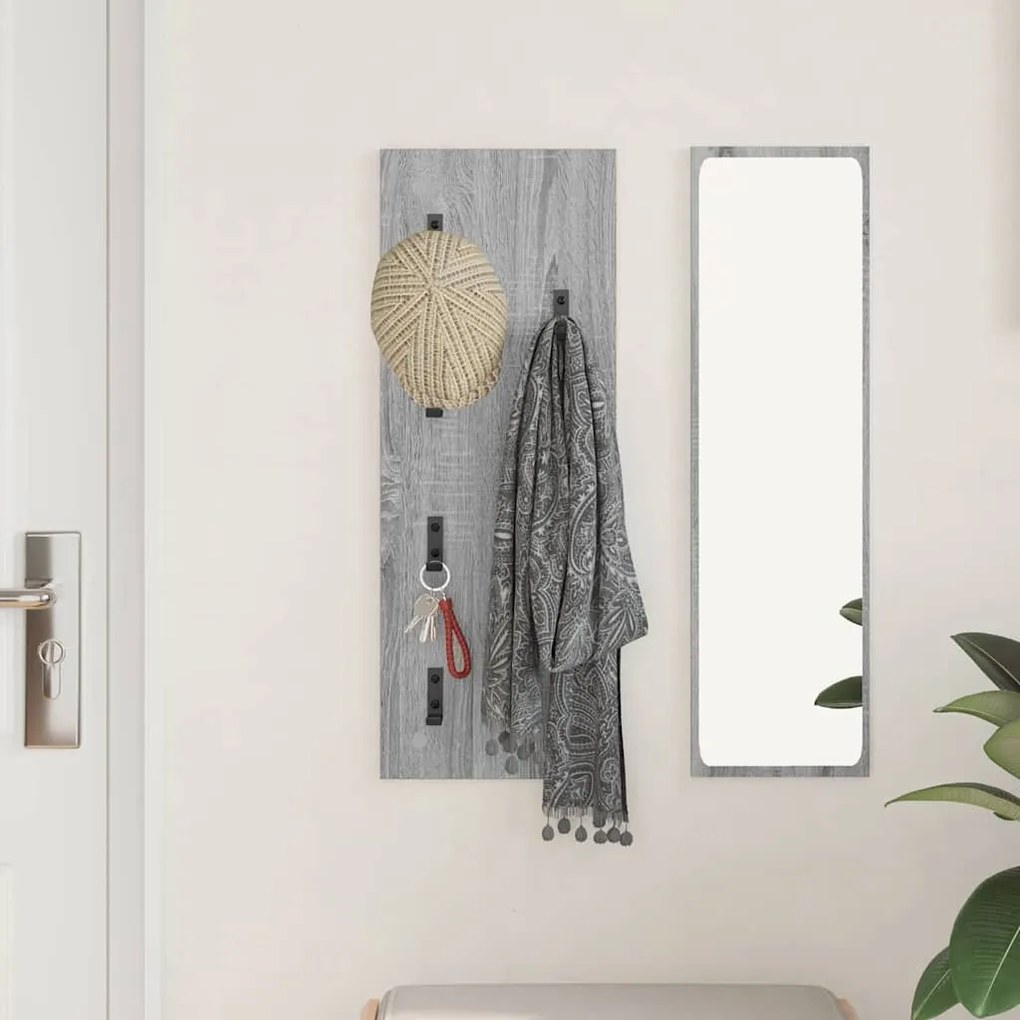 vidaXL Τοίχου Κρεμάστρα Επιτοίχιο Γκρι sonoma 30 x 1.5 x 80 εκ.