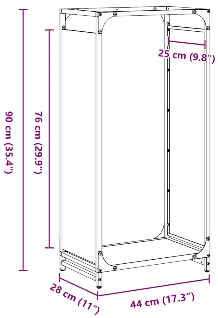 ΡΑΦΙ ΚΑΥΣΟΞΥΛΩΝ ΑΝΘΡΑΚΙ 44X28X90 ΕΚ. ΧΑΛΥΒΑΣ ΨΥΧΡΗΣ ΕΛΑΣΗΣ 864209