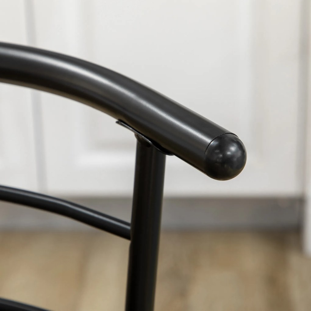 HOMCOM Σετ Μπιστρό Τραπέζι Κουζίνας με Καρέκλες, 1 Τραπέζι, 2 Καρέκλες, 80 x 53 x 74,5 cm, Μαύρο