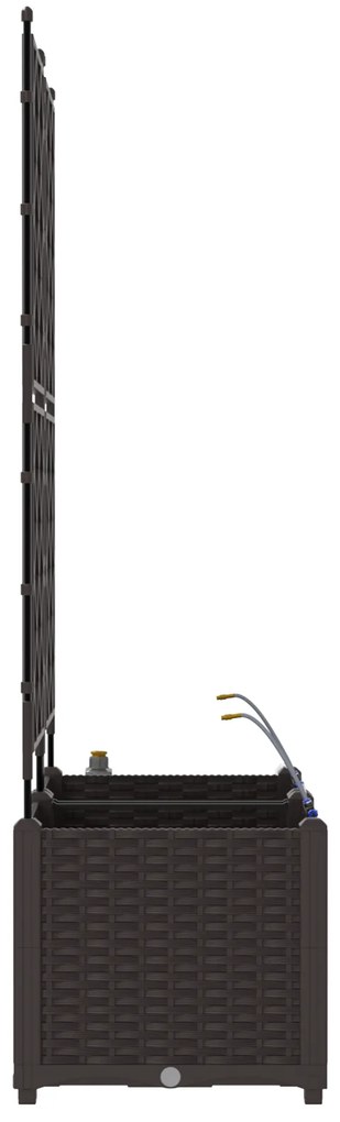 vidaXL Γλάστρες Κήπου 1 τεμ Καφασωτό Καφέ 80 x 40 x 142 cm Πλαστικό
