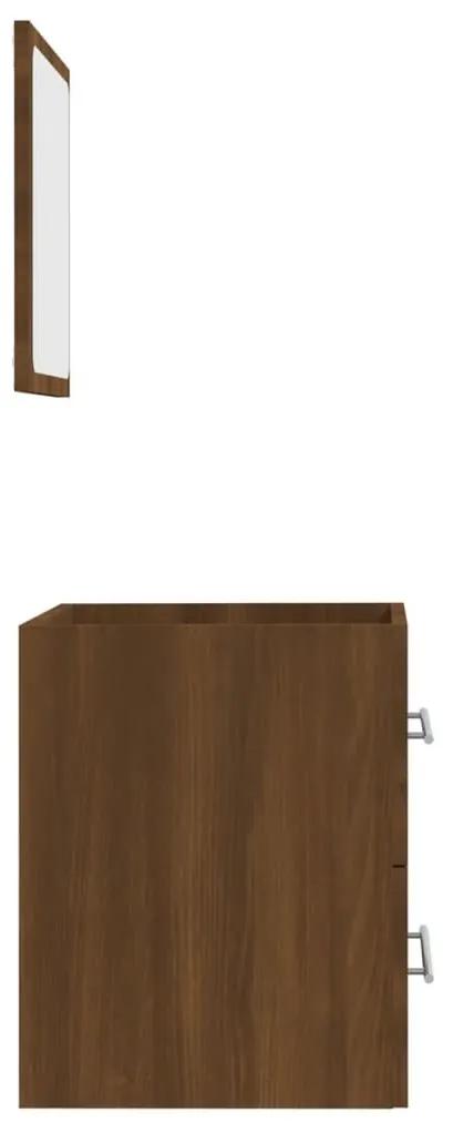 Ντουλάπι Μπάνιου με Καθρέφτη Καφέ δρυς 41x38,5x48 εκ. - Καφέ