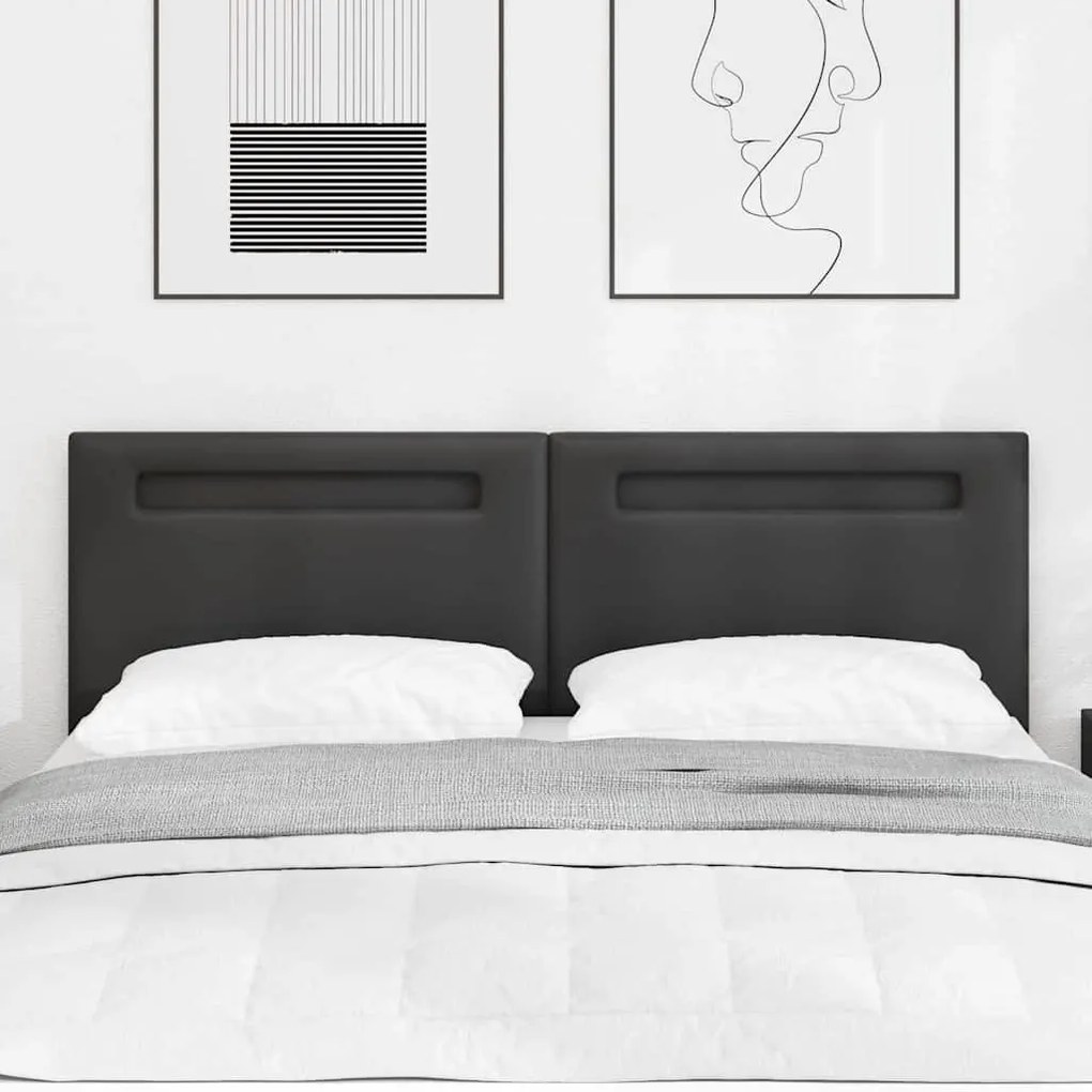 vidaXL Κεφαλάρι Επιτοίχιο με κεφαλάρι Μαύρο 144 cm PVC