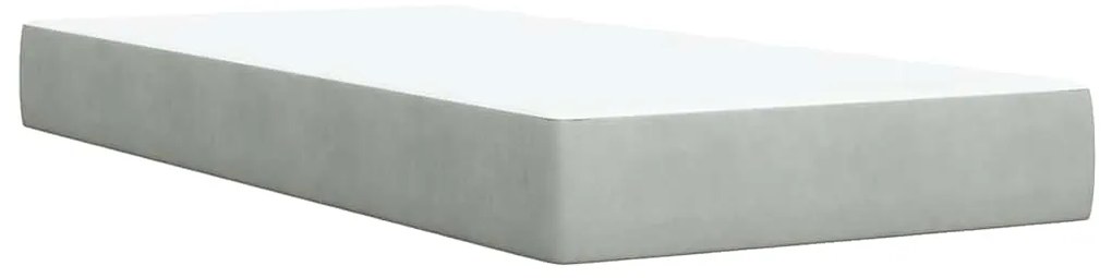 vidaXL Κρεβάτι Boxspring με Στρώμα Ανοιχτό Γκρι 100x200 εκ. Βελούδινο