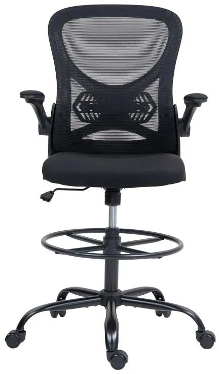 Καρέκλα γραφείου εργασίας Derzio ύφασμα mesh σε μαύρη απόχρωση 62x53x131εκ 62x53x131 εκ.