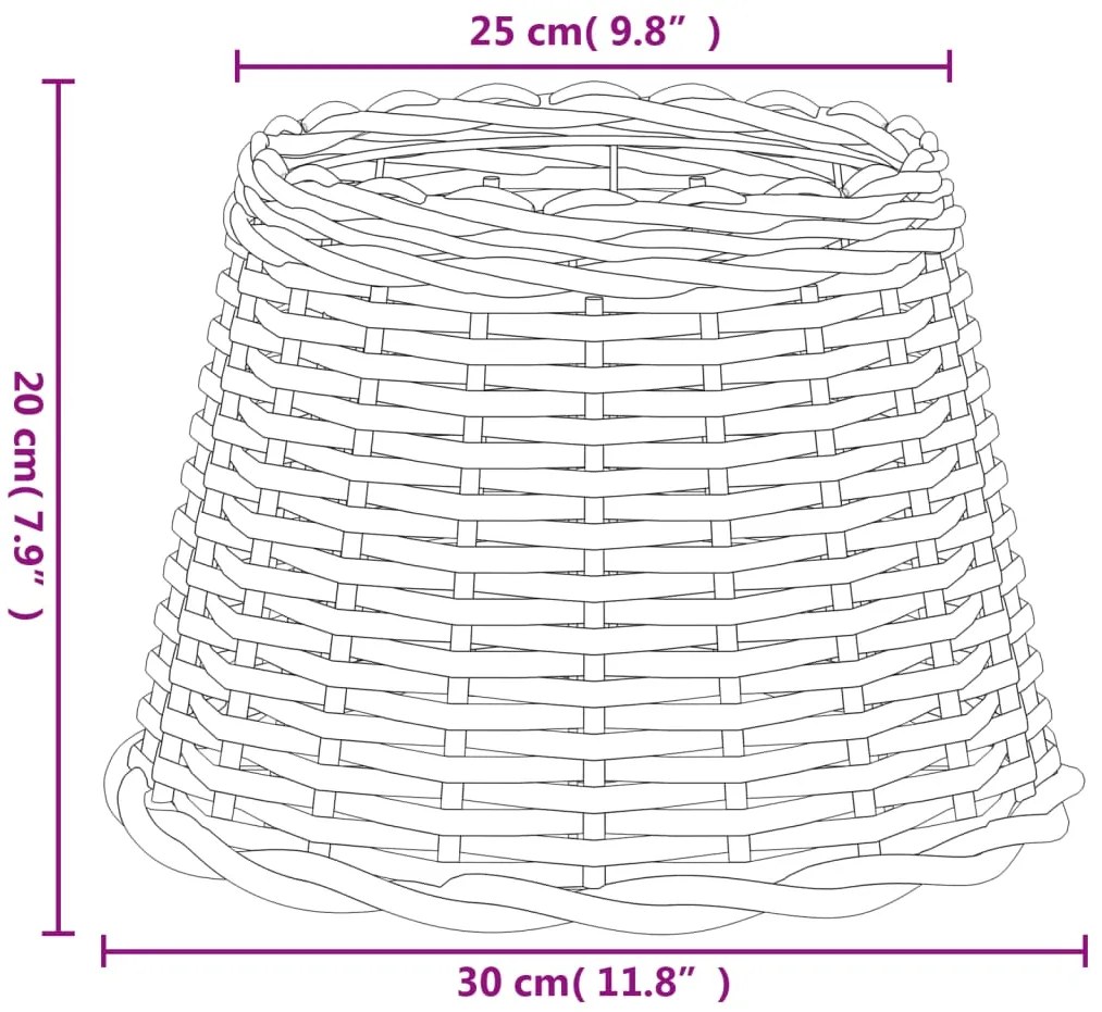 vidaXL Καπέλο Φωτιστικού Καφέ Ø30x20 εκ. από Wicker