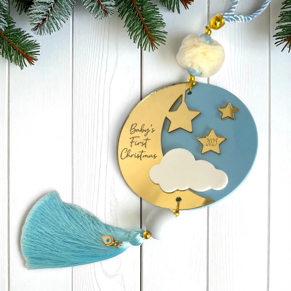 Κρεμαστό Διακοσμητικό Baby’s First Christmas - Ροζ