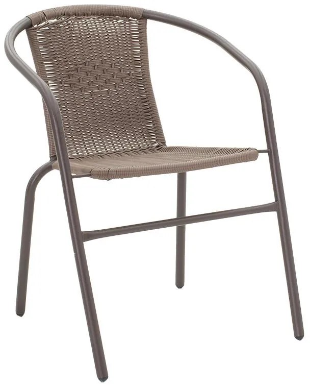 Τραπεζαρία Ensure-Obbi σετ 5τεμ μέταλλο-γυαλί καφέ 140x80x70εκ 140x80x70 εκ.