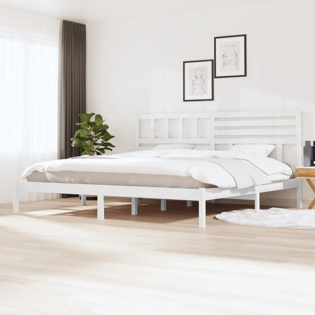 vidaXL Σκελετός Κρεβ. Χωρίς Στρώμα Λευκό 180x200 εκ Μασίφ Πεύκο