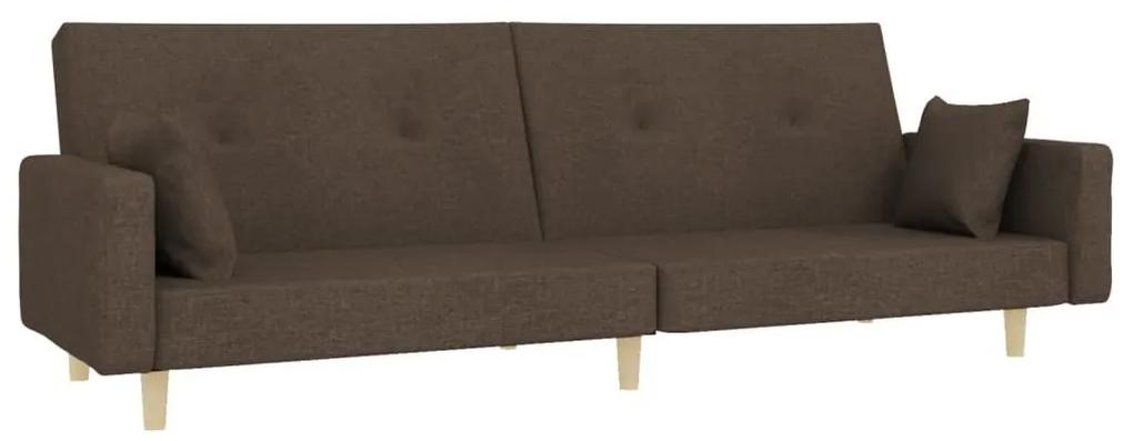 Καναπές Κρεβάτι Διθέσιος Taupe Υφασμάτινος με Δύο Μαξιλάρια - Μπεζ-Γκρι