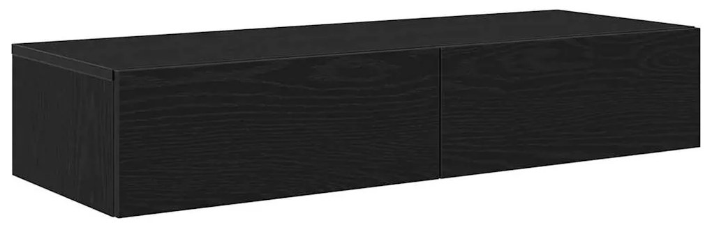 vidaXL Ράφι τοίχου με συρτάρια Μαύρο 100x36x19 cm Κατασκευασμένο ξύλο