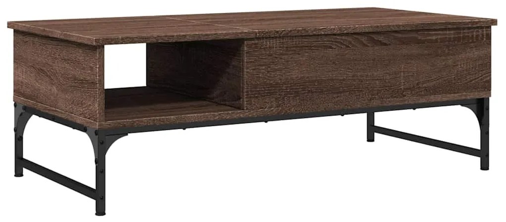 vidaXL Τραπεζάκι Σαλονιού Καφέ Δρυς 100x50x35 εκ. Επεξ. Ξύλο/Μέταλλο