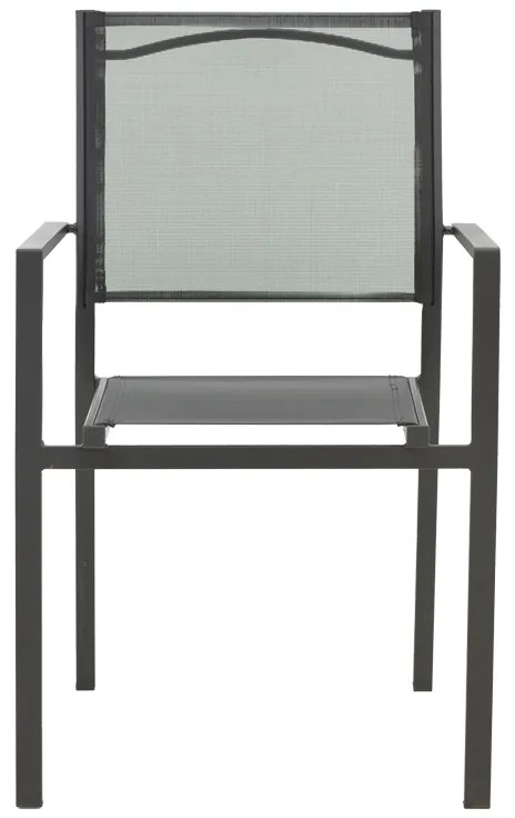 Πολυθρόνα Confidence pakoworld μαύρο μέταλλο και μαύρο textilene 54x54x86εκ