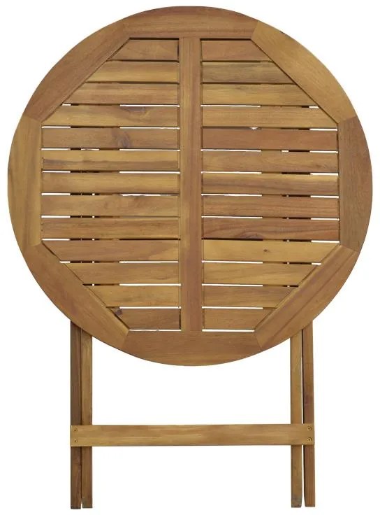 Τραπεζαρία Bistrual-Carpuva σετ 3τεμ πτυσσόμενο φυσικό μασίφ ξύλο ακακίας Φ70x74εκ 70x70x74 εκ.