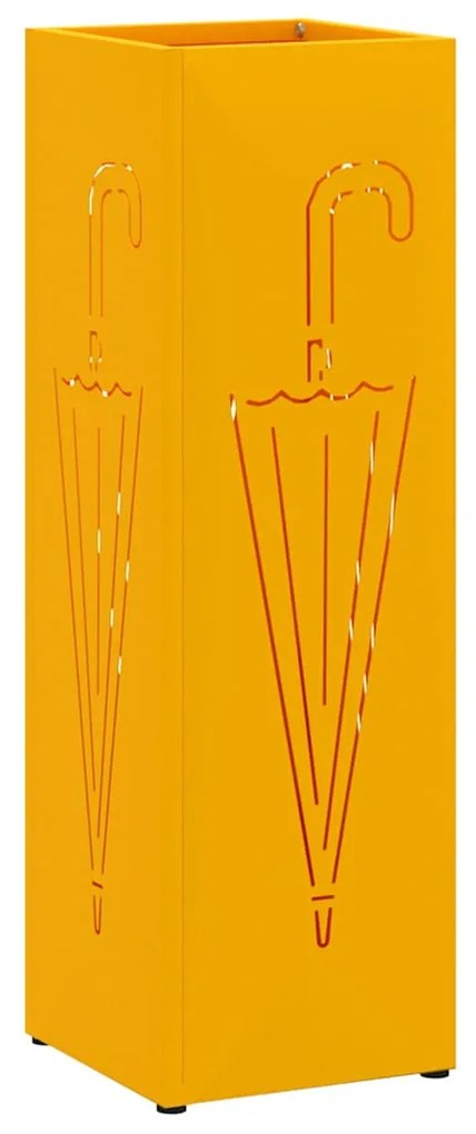 vidaXL Σχέδιο & βάση αποθήκευσης Μουσταρδί 15.5 x 15.5 x 49 εκ Ατσάλι