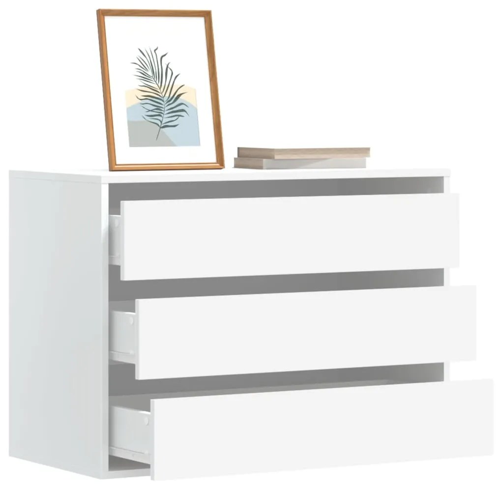 Συρταριέρα Γωανική Λευκή 80x41x58 εκ. από Επεξεργασμένο Ξύλο