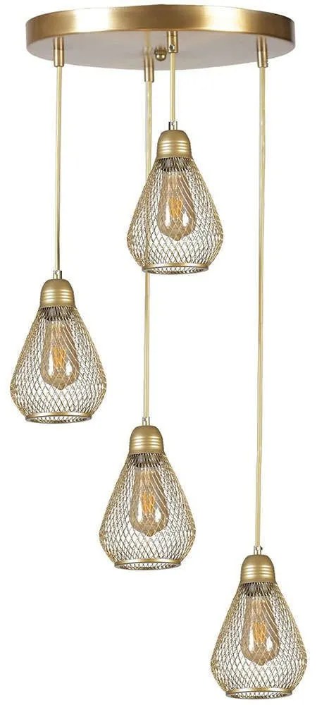 Φωτιστικό Οροφής Armut 941RTN1262 Φ30x70cm 4xE27 40W Gold Opviq