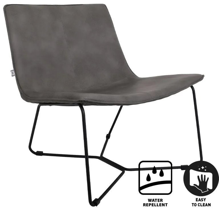 Πολυθρόνα Shadi Fylliana Γκρί Τεχνόδερμα 68x50x73 εκ. 68x50x73 εκ.