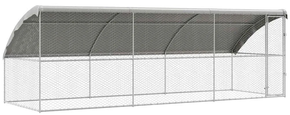 vidaXL Κλουβί Σκύλου με αποθήκευση 3 pcs Ασημί 6 x 2 x 2 m Ατσάλι