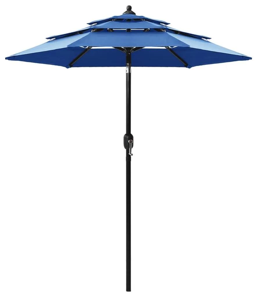 Ομπρέλα 3 Επιπέδων Αζούρ Μπλε 2 μ. με Ιστό Αλουμινίου - Μπλε