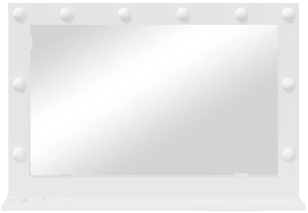 vidaXL Καθρέφτης Vanity με LED Φώτα Λευκό 80x55x18 εκ.