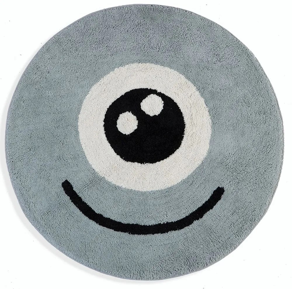 Χαλάκι Παιδικό Monstermania Grey Nef-Nef 100X100cm Round Cotton