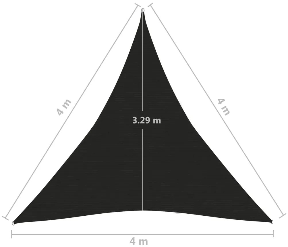 Πανί Σκίασης Μαύρο 4 x 4 x 4 μ. από HDPE 160 γρ./μ² - Μαύρο