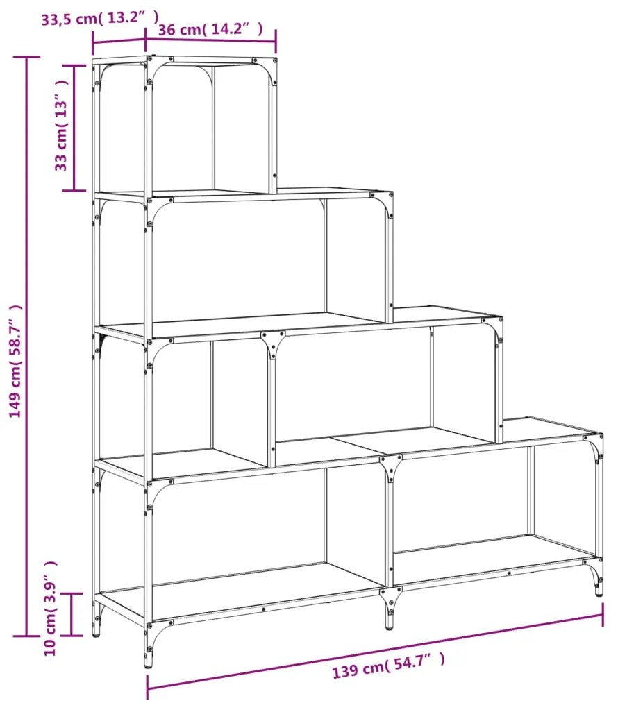 ΒΙΒΛΙΟΘΗΚΗ ΣΚΑΛΑ 4 ΡΑΦΙΑ SONOMA ΔΡΥΣ 139X33,5X149 ΕΚ ΕΠΕΞ. ΞΥΛΟ 842477