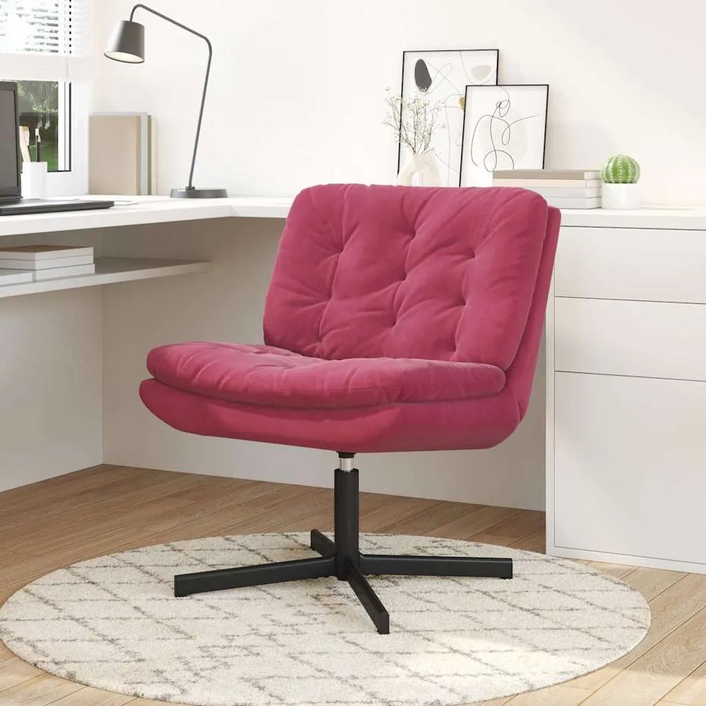 vidaXL Γυριστή Χαλαρωτική Καρέκλα Μπορντό 63 x 75 x 76 εκ Βελούδο