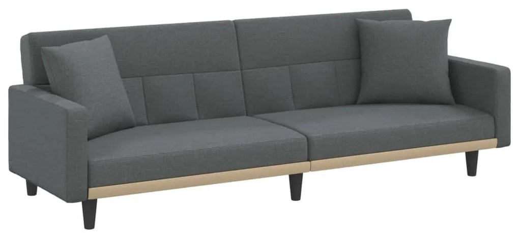 Καναπές Κρεβάτι Σκούρο Γκρι Υφασμάτινος με Μαξιλάρια - Γκρι