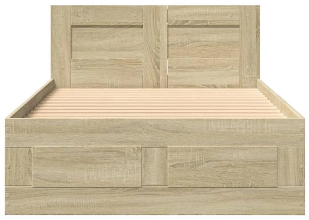 vidaXL Πλαίσιο Κρεβατιού με Κεφαλάρι Sonoma Δρυς 100x200εκ. Επεξ. Ξύλο
