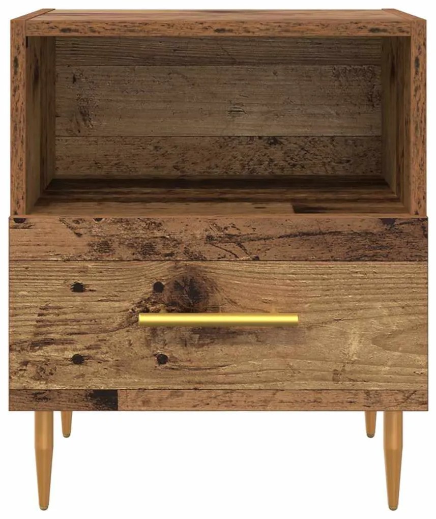 vidaXL Κομοδίνο 2 pcs Παλιό ξύλο 40 x 35 x 47,5 εκ Επεξεργασμένο ξύλο