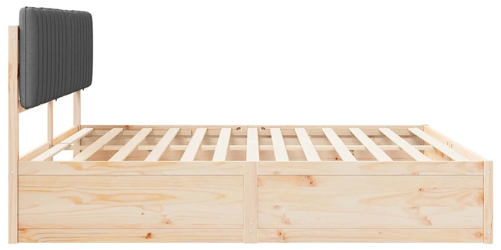 vidaXL Σκελετός Κρεβατιού με Επενδεδυμένο Κεφαλάρι Σκούρο Γκρι