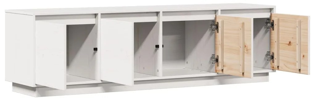 vidaXL Έπιπλο Τηλεόρασης Λευκό 156 x 37 x 45 εκ. από Μασίφ Ξύλο Πεύκου