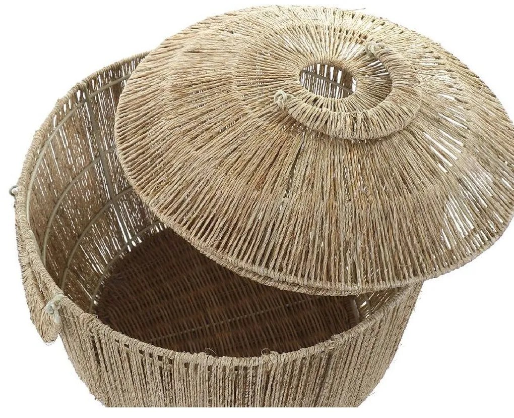 Σετ Καλαθιών DKD Home Decor Καφέ Πολύχρωμο Φυσικό Γιούτα Μέταλλο Boho 51 x 51 x 48 cm