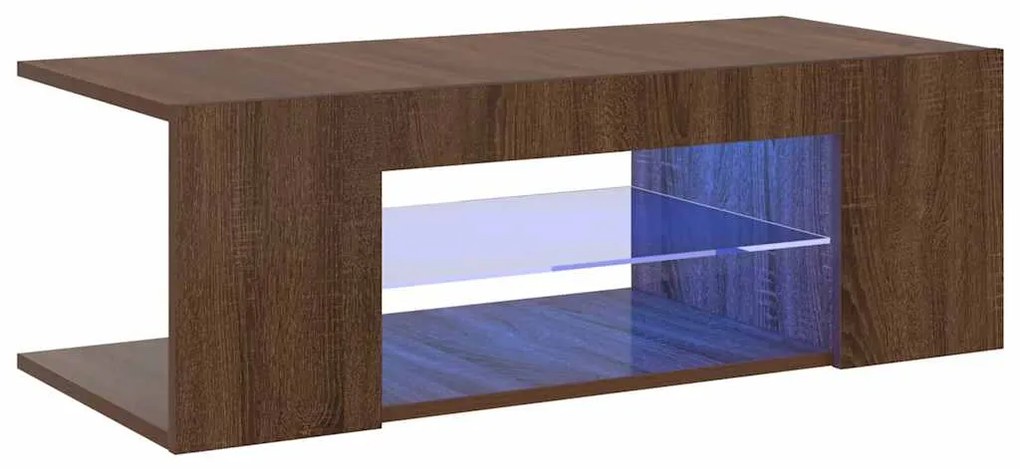 vidaXL Έπιπλο Τηλεόρασης με LED Καφέ Δρυς 90x39x30 εκ.
