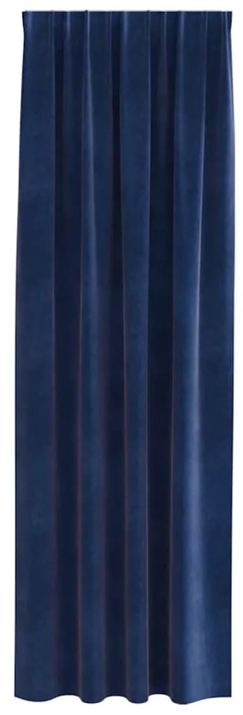 vidaXL Κουρτίνες με κουρτίνες 2 pcs Σκούρο Μπλε 140 x 225 cm Βελούδο