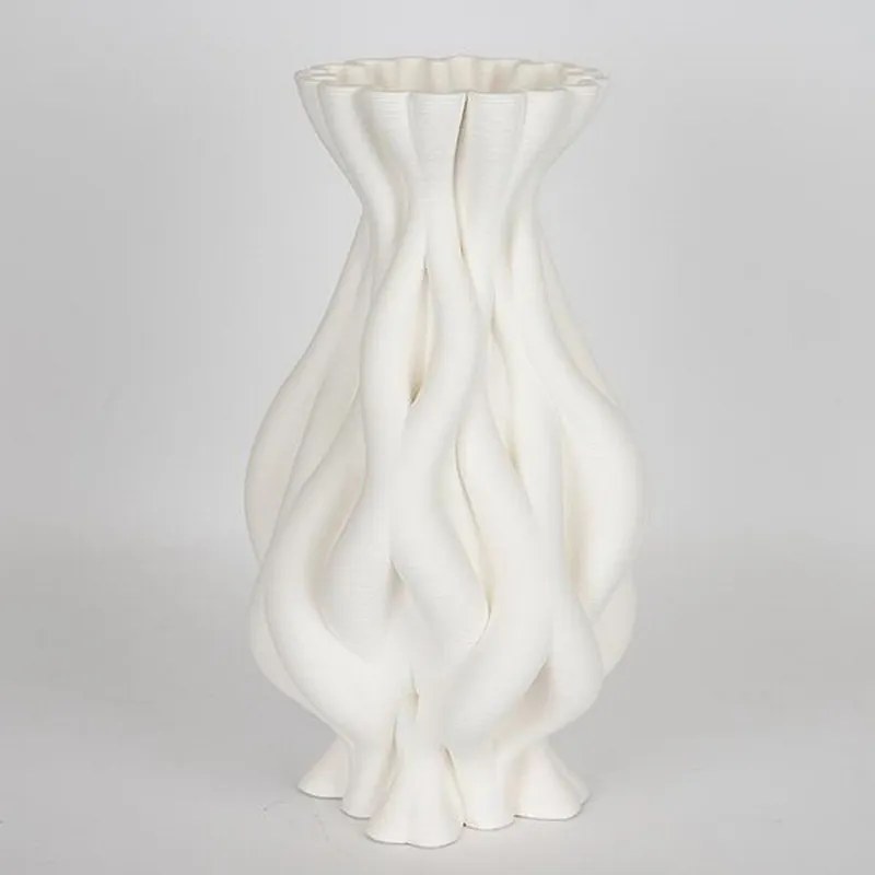 Βάζο Πορσελάνινο 3D 752-21070 17x17x33.5cm White Estheti Home Πορσελάνη