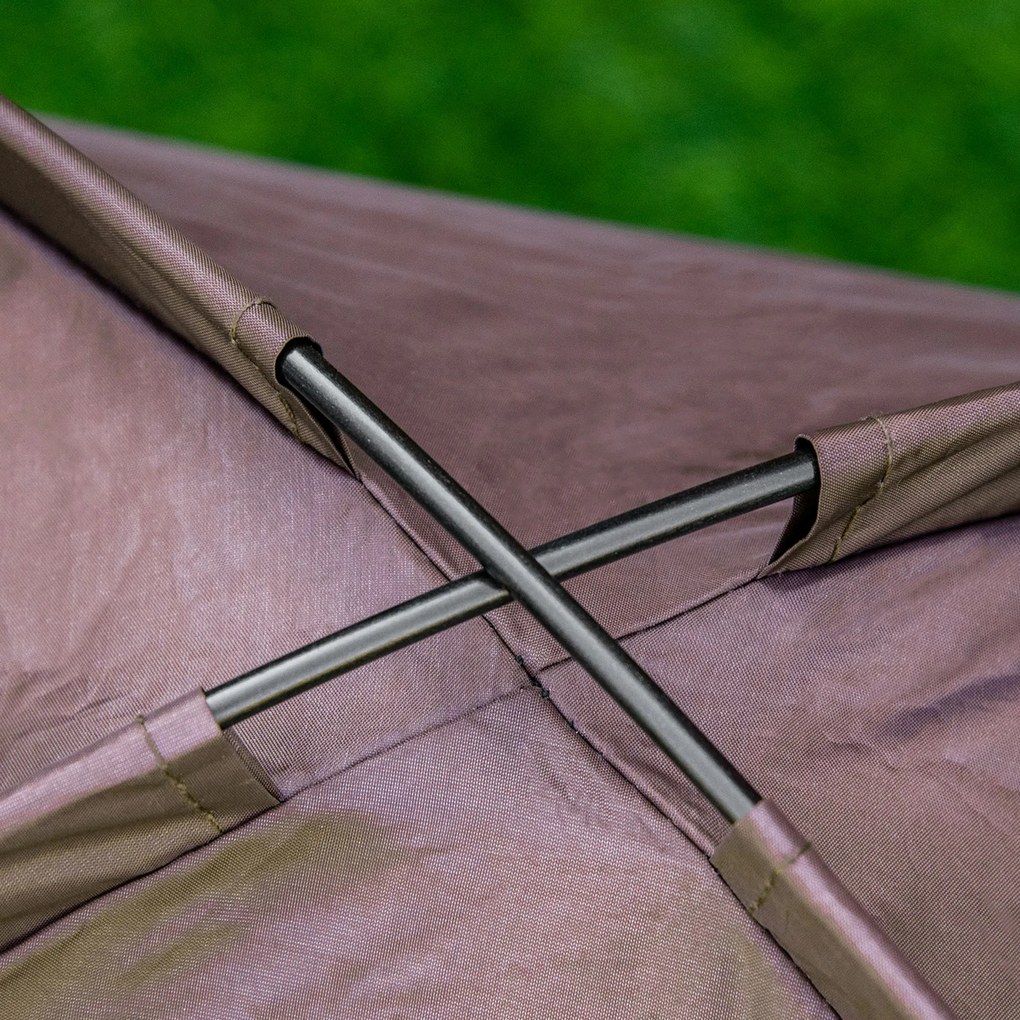 PawHut Κρεβάτι για κατοικίδια με ουρανό, αναδιπλούμενο, κρεβάτι σκύλου, εξωτερικό κρεβάτι σκύλου, ύφασμα mesh, καφέ + μαύρο